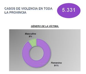 En 2025 se registraron 5.331 casos de violencia familiar y de género en la provincia