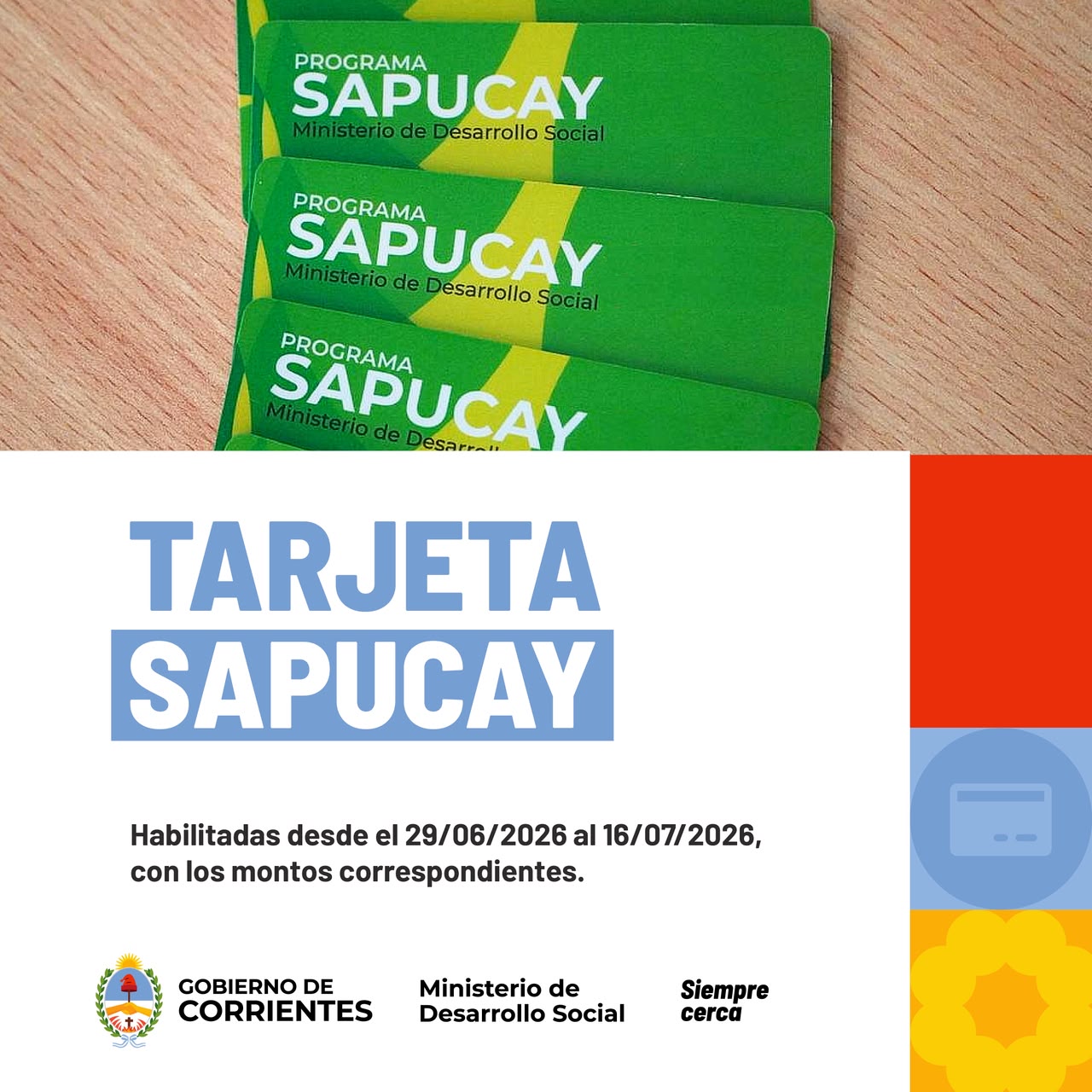 Se encuentran habilitadas las Tarjetas Sapucay