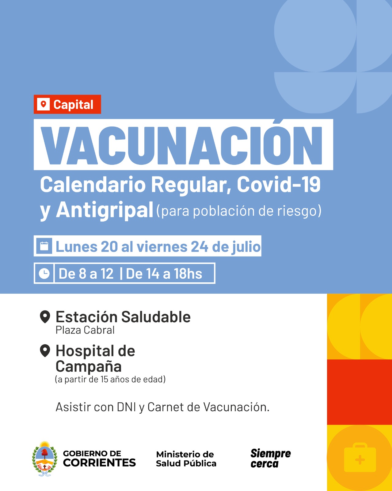 Salud Pública insta a completar esquemas de vacunas del calendario y la antigripal para grupos de riesgo
